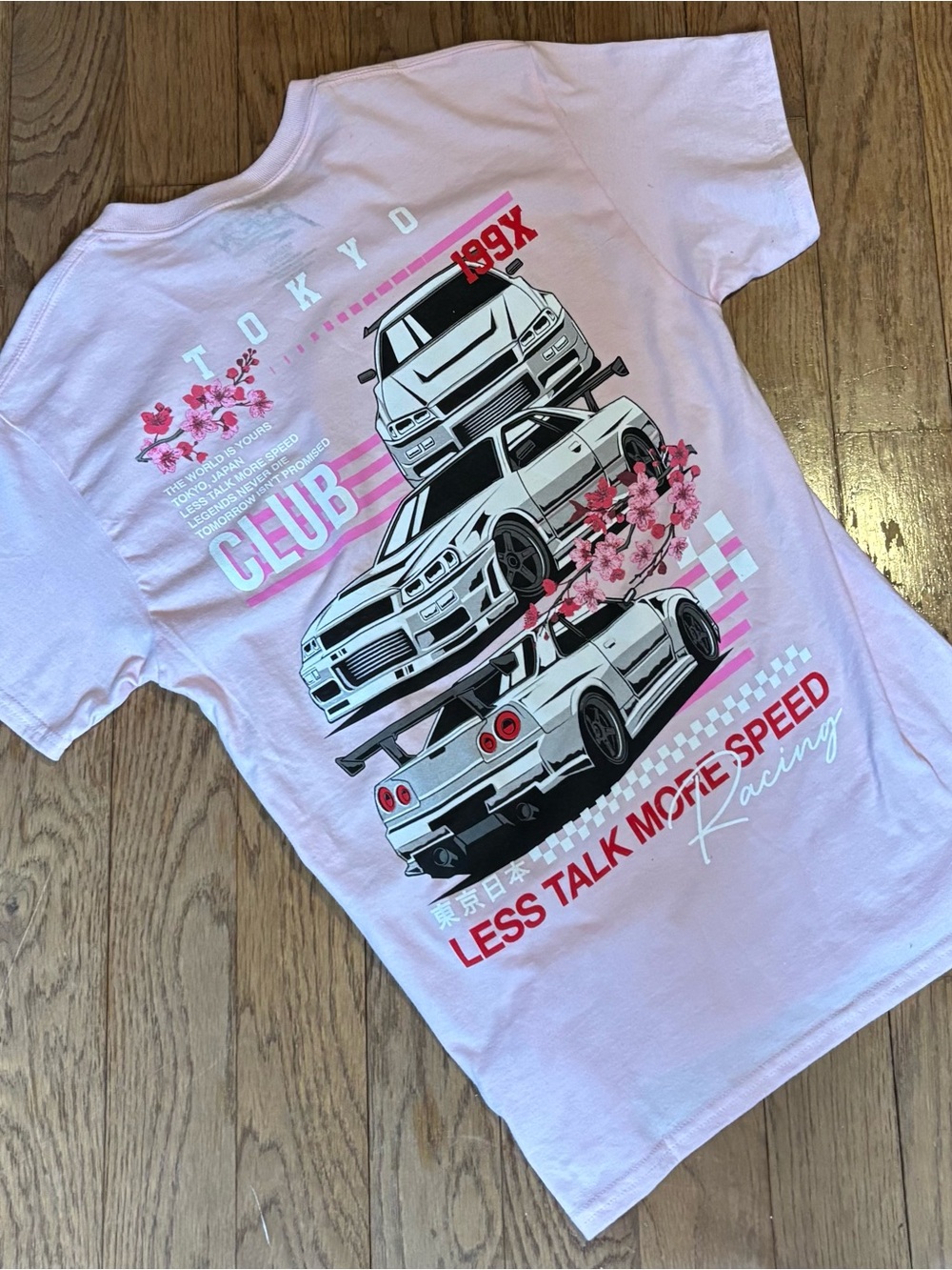 Tokyo Racing Club T-Shirt - Pink Sakura Car Graphic